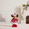 Christmas Snowflake Plush Doll with Retractable Stand - Red & White Snowman, Deer, Bear Ornament