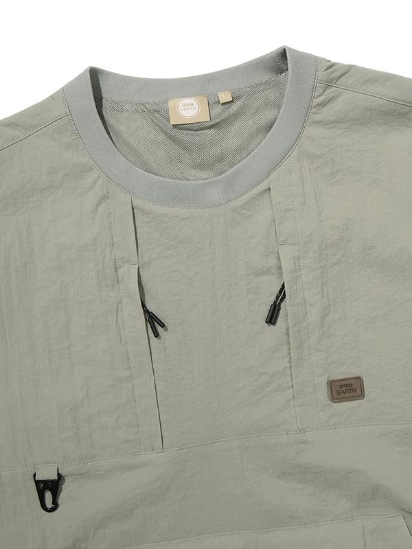 BBC EARTH Utility Woven Round T-Shirt_Olive