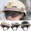 Motorcycle Half Helmet Scooter Helmet With Sun Visor Quick Release Head Protector For Women Men Cycling Skateboard Motorcycle