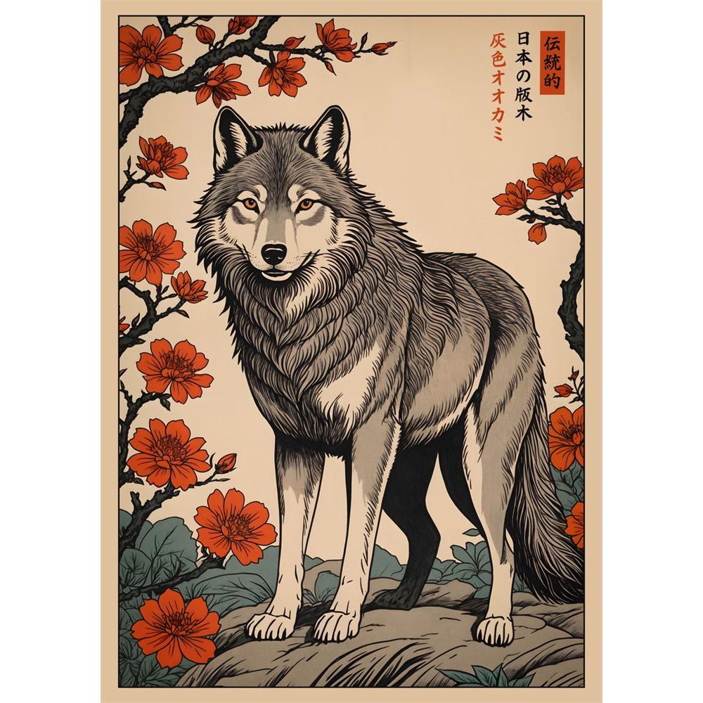 DIY Diamond Painting Traditional Japanese Chinese Animal Mosaic Embroidery Cross Stitch Kit Living Room Home Art Wall Decor