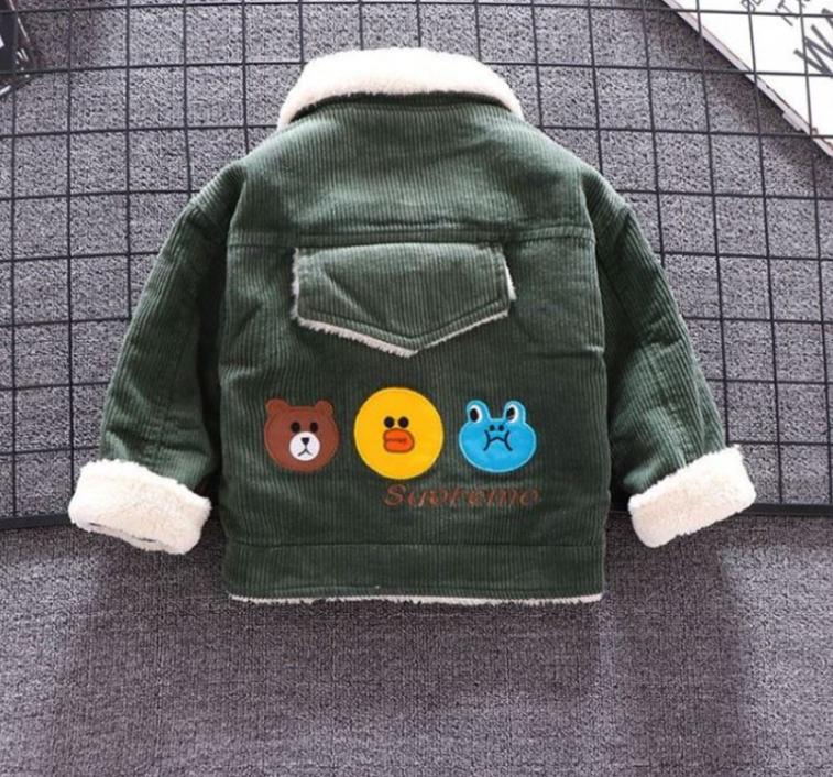 Dziecięca bawełniana kurtka zimowa pluszowa i gruba