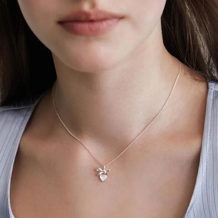(Silver 925) Pretty Heart Pendant Necklace NZ2407