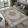 Traditional Oriental Floral Rectangular Area Rug for Bedroom Living Room Non Slip Washable Floor Mat Home Decorative Soft Carpet