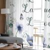 Ins Style Eucalyptus Tulip Flowers Leaves Sheer Curtains For Living Room Bedroom Tulle Curtain For Kitchen Voile Blind Curtain