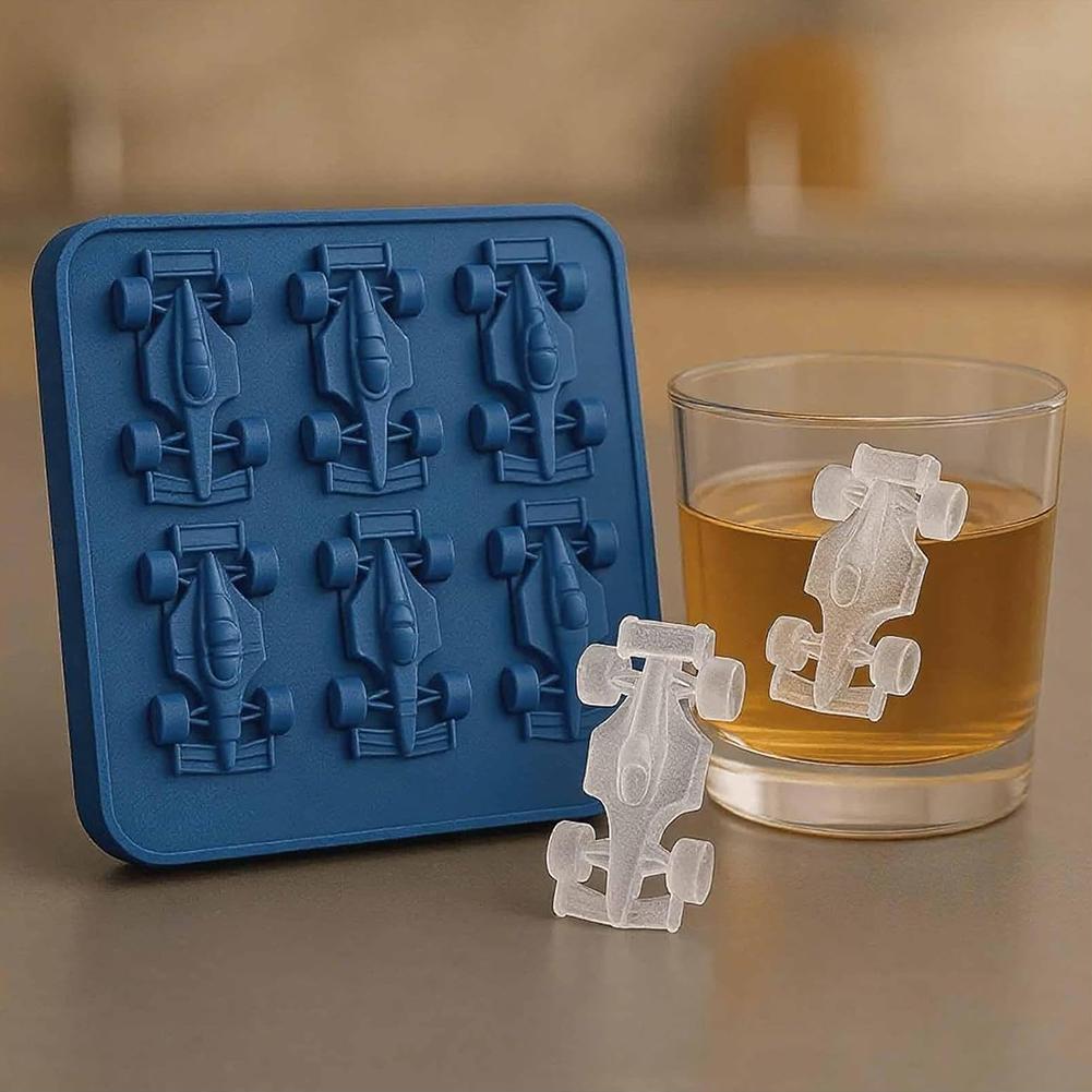 

Summer F1 Formula Racing Ice Mold Reusable 3D 6 Holes Whiskey Ice Cube Mold Tray DIY Beverage Ice Maker Ice Cream Tools for Kitc синій