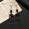 Halloween Party Favors Movable Joints Skeleton Keychain, Glow-in-the-Dark Keyring for Flexible Keychain Halloween, Handbag Backpack Purse Charm