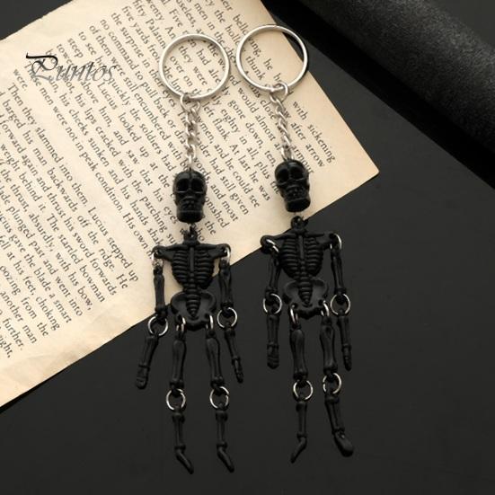 Halloween Party Favors Movable Joints Skeleton Keychain, Glow-in-the-Dark Keyring for Flexible Keychain Halloween, Handbag Backpack Purse Charm