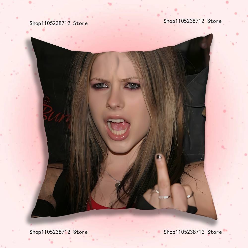 Singer A-Avril R-Ramona Pillow Covers Cartoon Sofa Decorative Home Double-sided Printing Short Plush Cute Cushion Cover