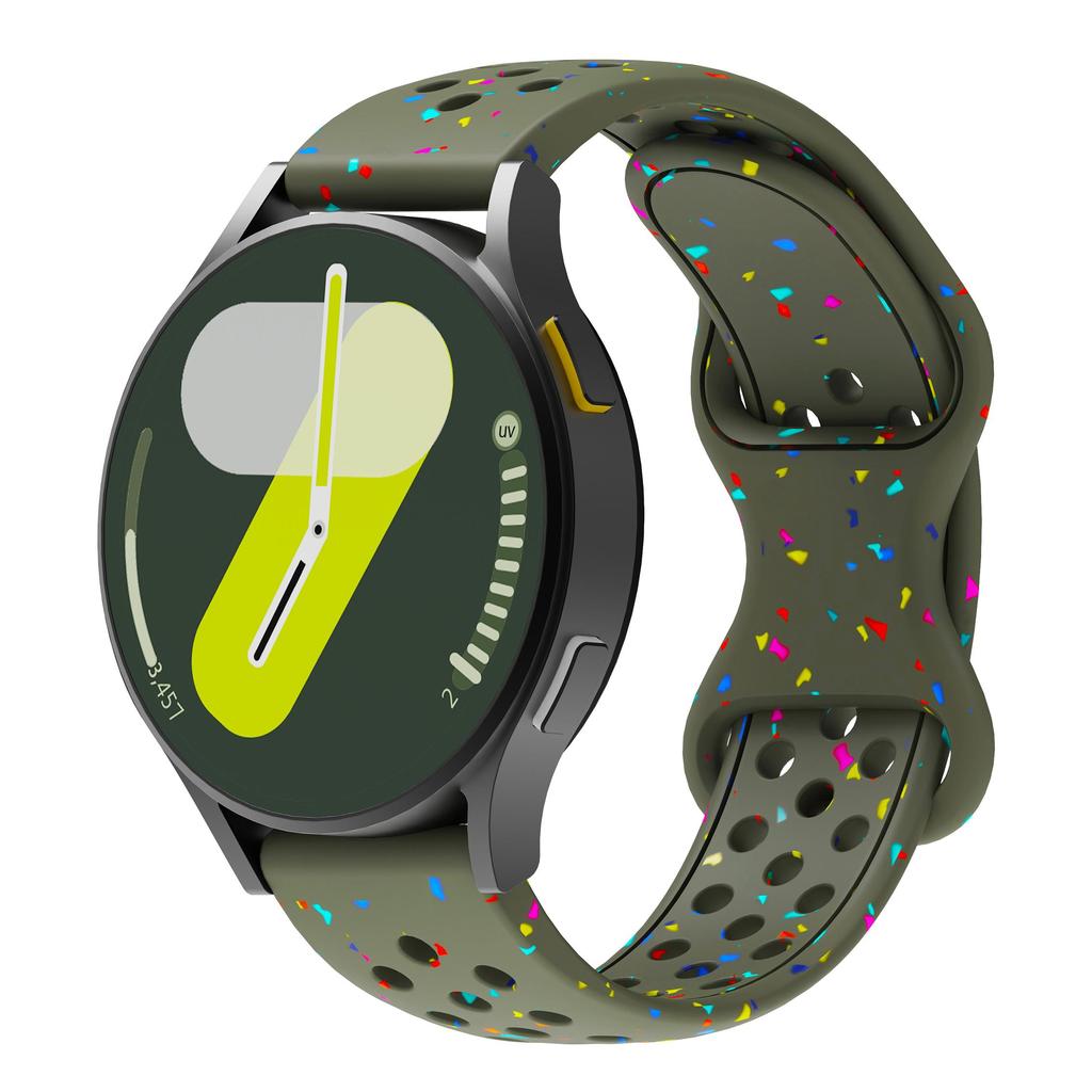 20/22mm Round Hole Silicone Strap Suit for Samsung Watch Series In 20/22mm Width Eco-friendly Silicone Strap with Grainy Pattern