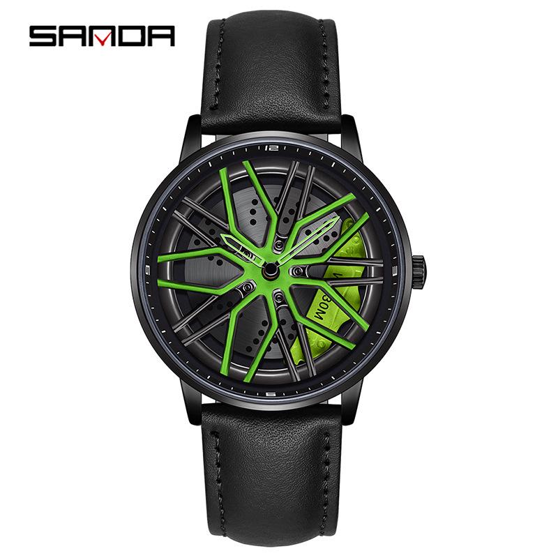 Sanda Men's 360° Rotating Dial Quartz Wristwatch - Casual Fashion Wheel Series