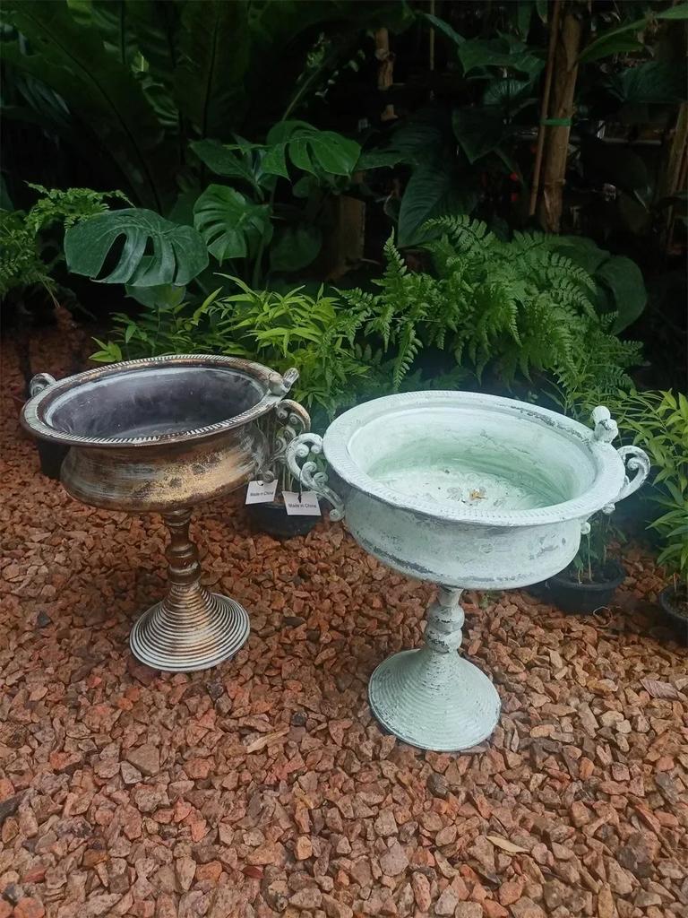 Retro Vintage Big Creative Vase Villa Courtyard Garden Balcony Metal Ironwork Flower Pot Home Furnishings Decorate Ornaments