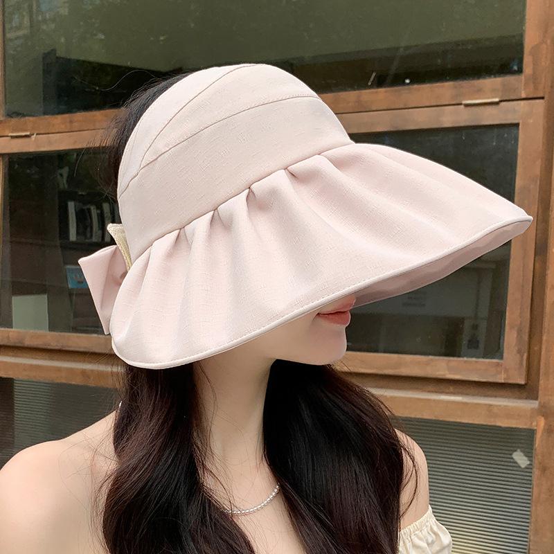 Sunscreen Empty Top Fisherman Hat Children Summer Small Fresh Butterfly Sun Hat Outdoor Versatile Big Eaves Bucket Hat