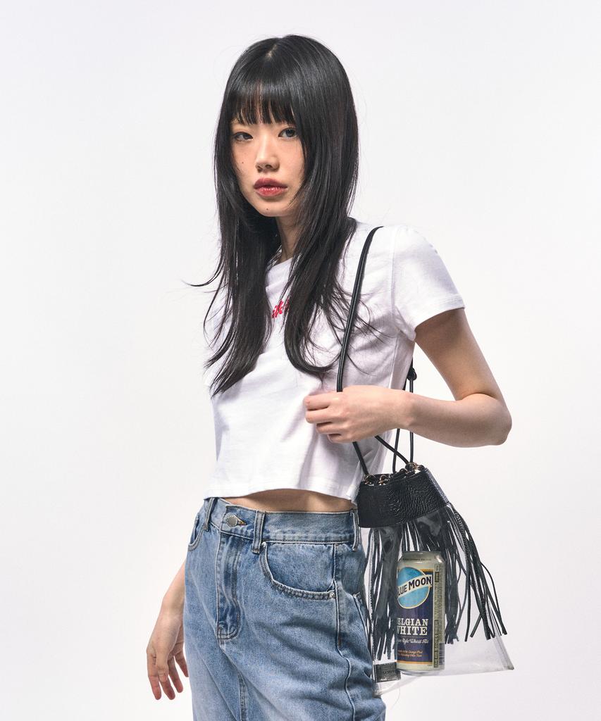 C WEAR BY THE GENIUS Romantic Crop T-Shirt White