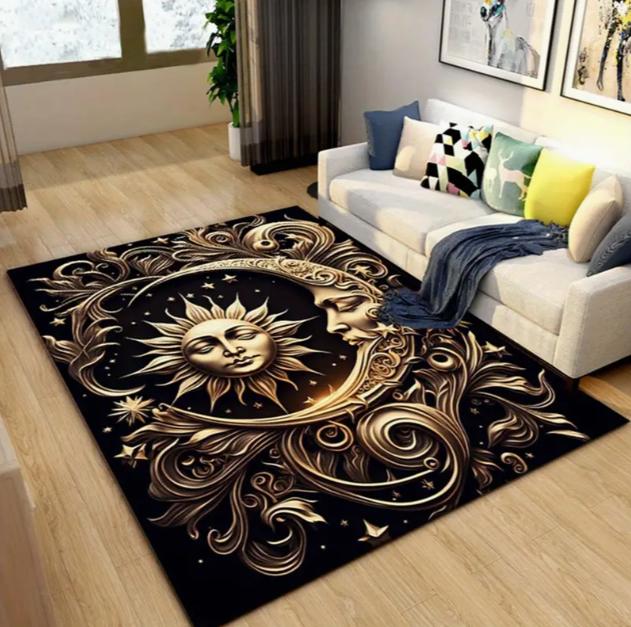 

Ковер с узором Солнца и Луны, коврик для пола в гостиную, офисный коврик, коврик для гостиной, спальни, дома, декор, ванная комната, кухня 40X60CM