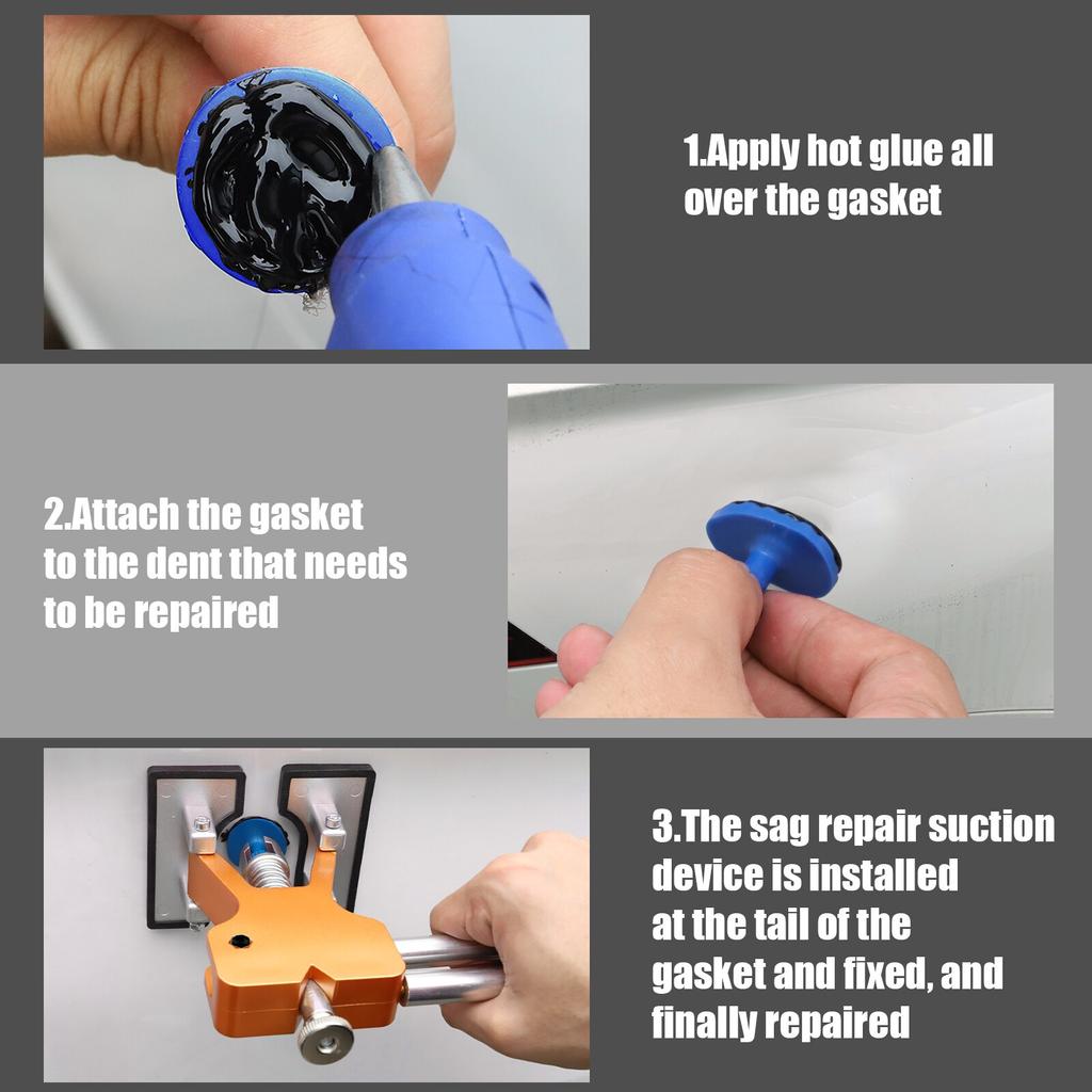 Paintless Body Dent Repair Kit Bridge Puller Accessories Include 30 Puller Tabs Suction Cup