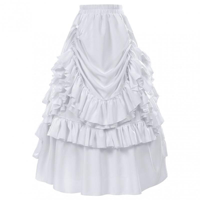 Halloween Renaissance Pirate Skirt Medieval Court Style Irregular Long Dress Party