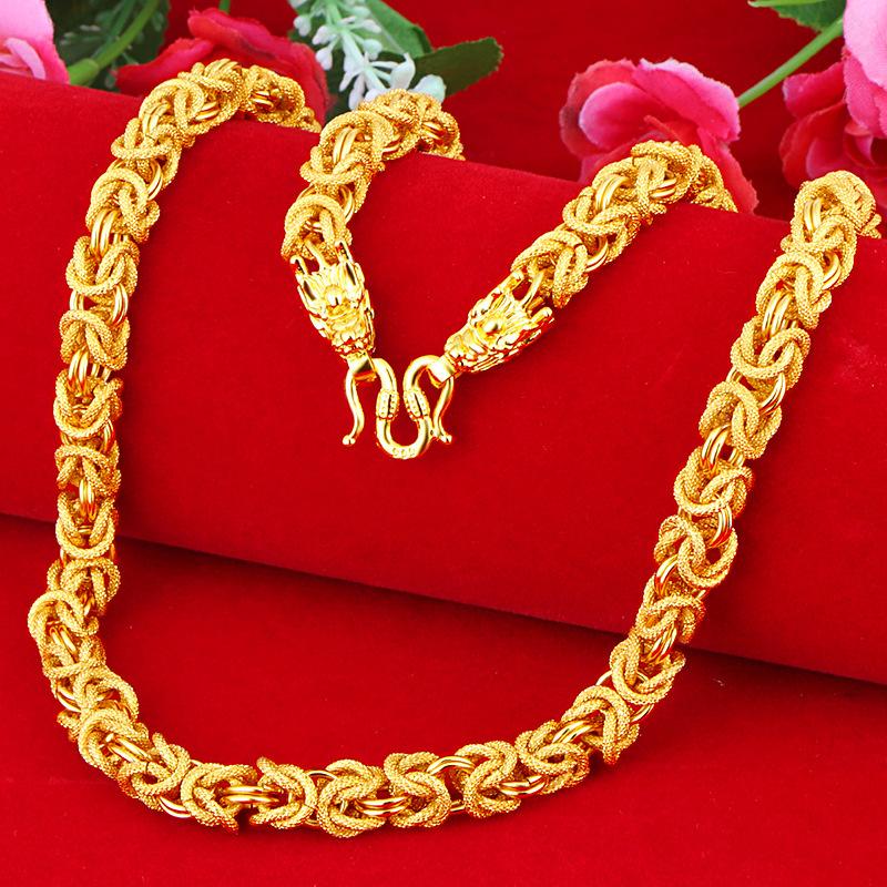 Men's Cloth Pattern Dragon Head Necklace Imitation Domineering Fashion