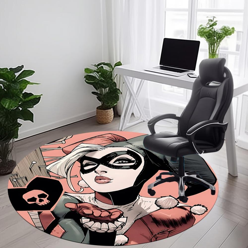 1pc Harley Quinn, Joker Office Round Area Rug, Under Office Chairs Bedroom Living Room Home Decor, Room Deco, Available in Various Sizes