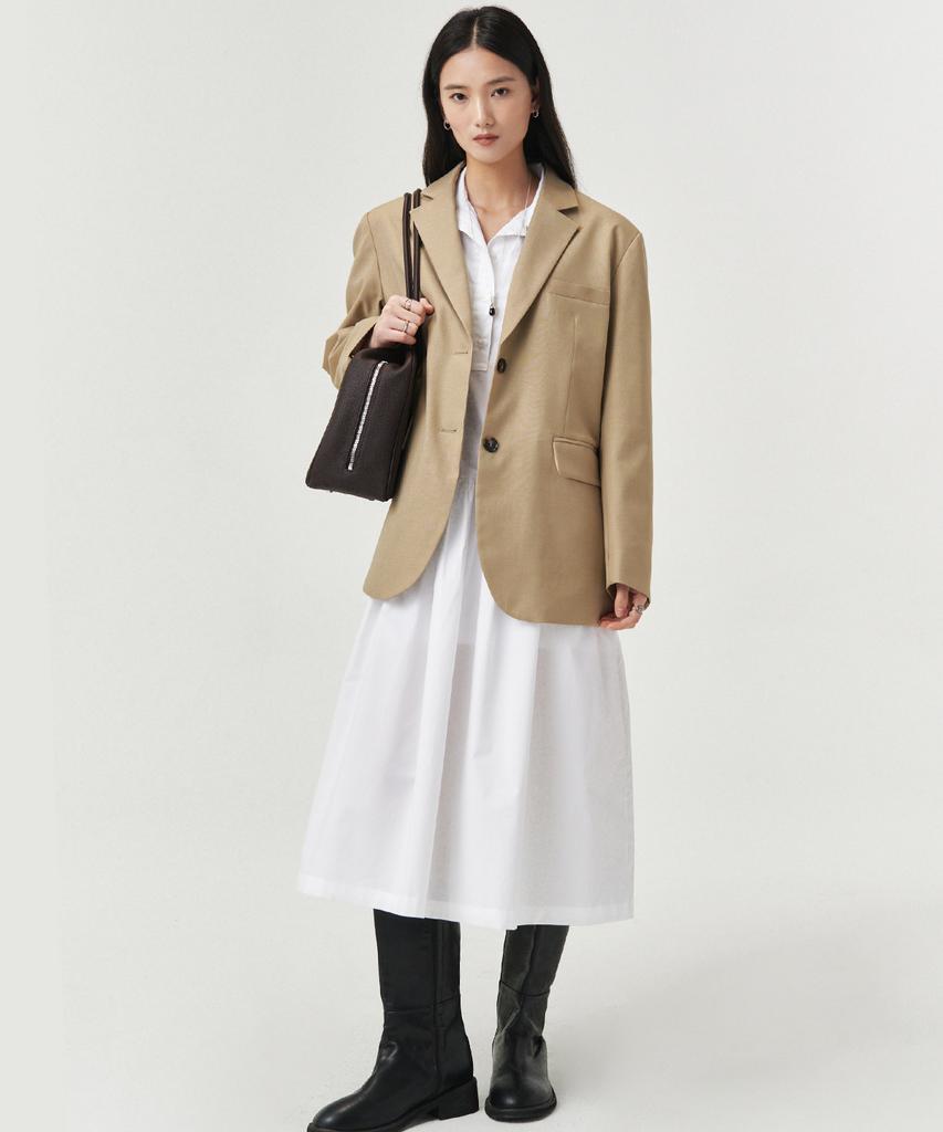 LOVLOV French Collar Dress_White