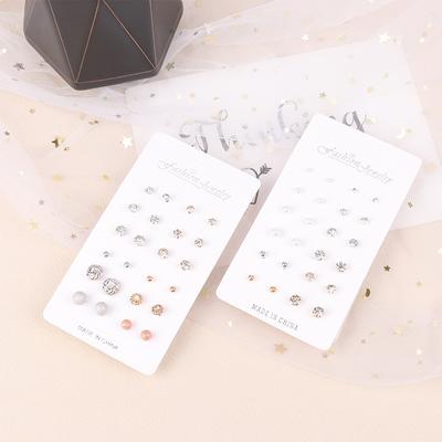 12Pairs/Set Small Stud Earrings Set For Women Simple Geometric  Earrings  Party Jewelry
