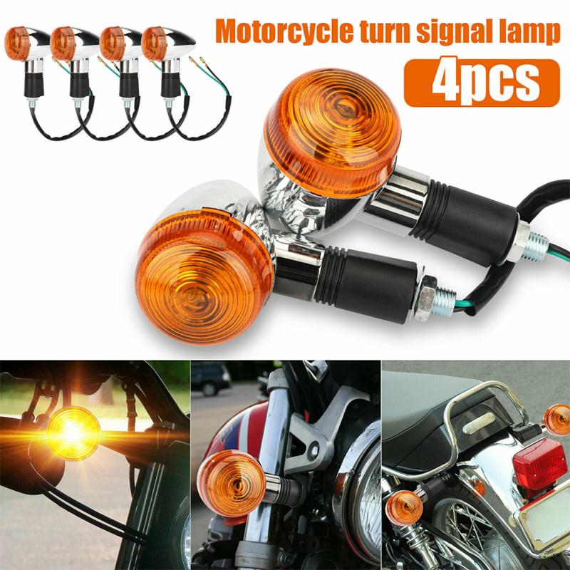 4 Pcs Motorcycle Led Turn Signal Light 12v 10w Sealed Waterproof Shockproof Brake Blinker Lamp