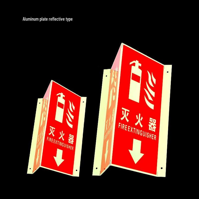 Self-Luminous Double-Sided Triangular Fire Extinguisher Sign