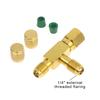 1Set T Type 1/4"SAE Valve Core Tee Adapter For Air Conditioning And Refrigeration Equipment Liquid Filling Tool