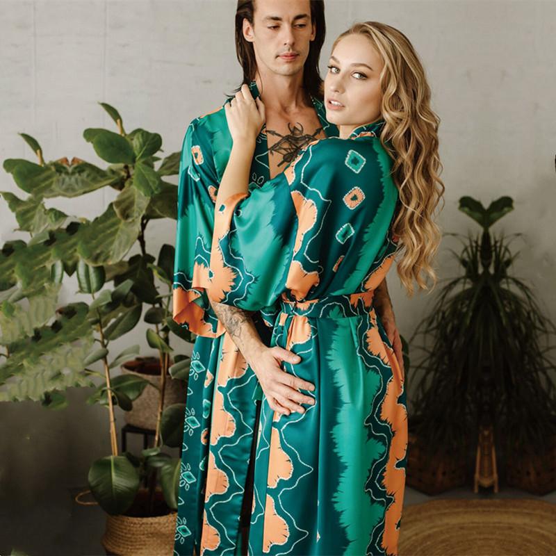 Grün Vintage Bikini Set Vertuschungen Retro Sommer Strand Kimono Kleid Frauen Sommer Beachwear Badeanzug Cover Up A1481