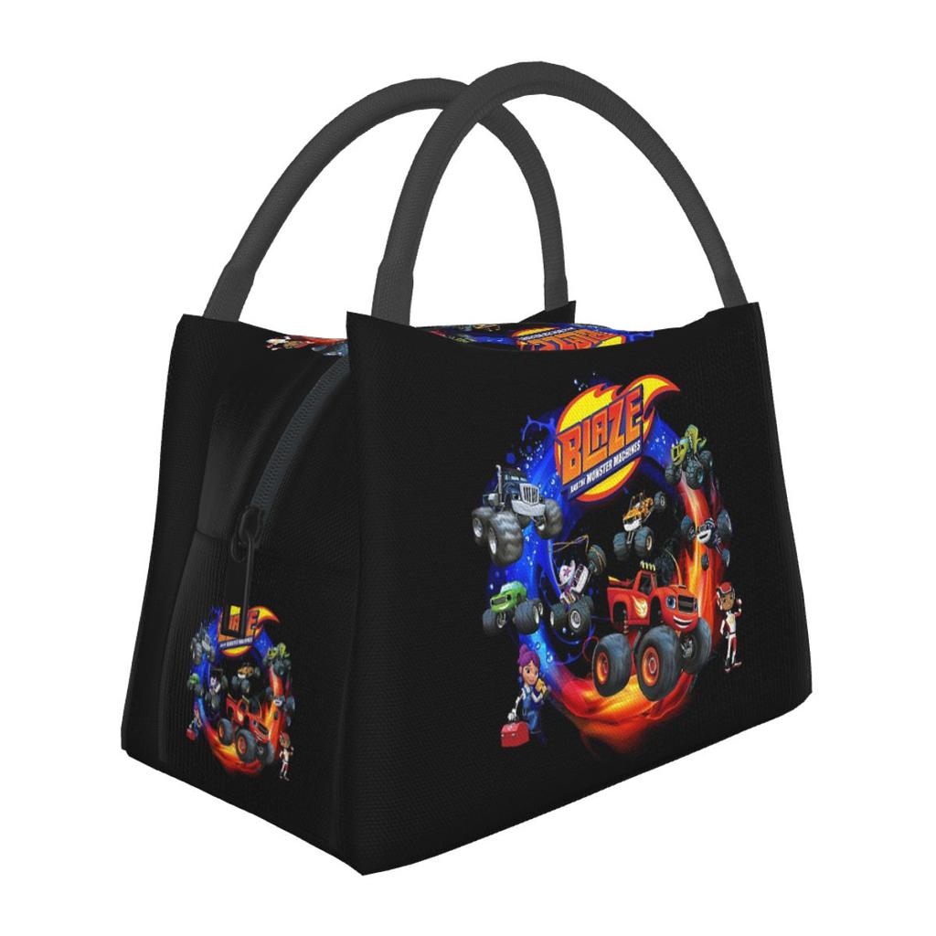 Blaze And The Monster Machines Active Insulated Lunch Bag for Women Bento Storage Food Boxes Container Thermal Lunch Box Tote