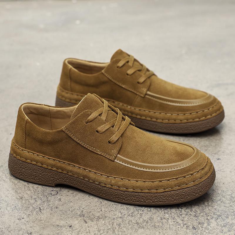 Men sneakers lace up Casual cow suede Leather Flat Designer Shoes Comfortable Fashion Leather Oxford Shoes Soft Versatile Shoe