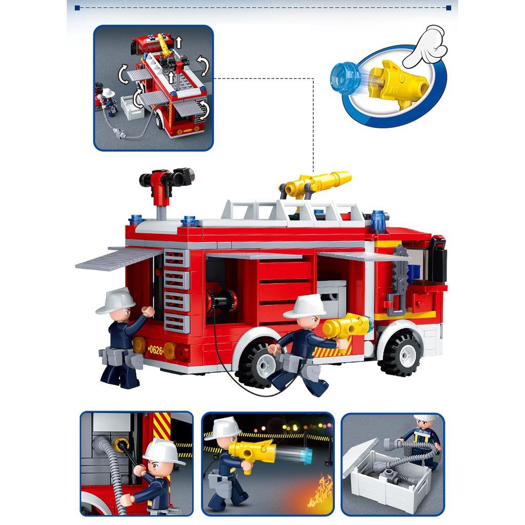 343 Buc Piese Pompieri Salvare Spray Rezervor Apă Aerian Blocuri de Construcție Camion de Pompieri Serie Serie Pompier Copii Cărămizi Jucării