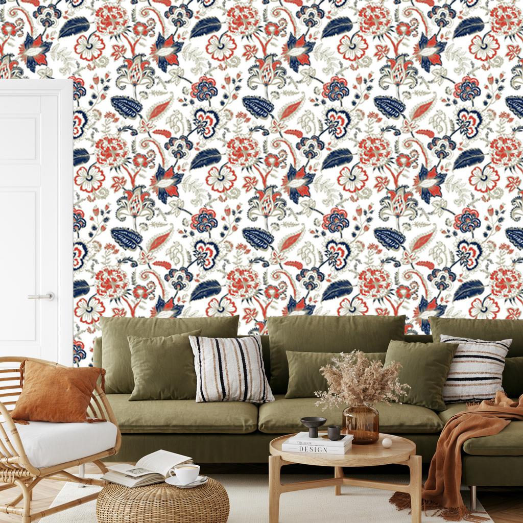Colorful Meadow Flowers Wallpaper for Living Room and Bedroom 50x1000