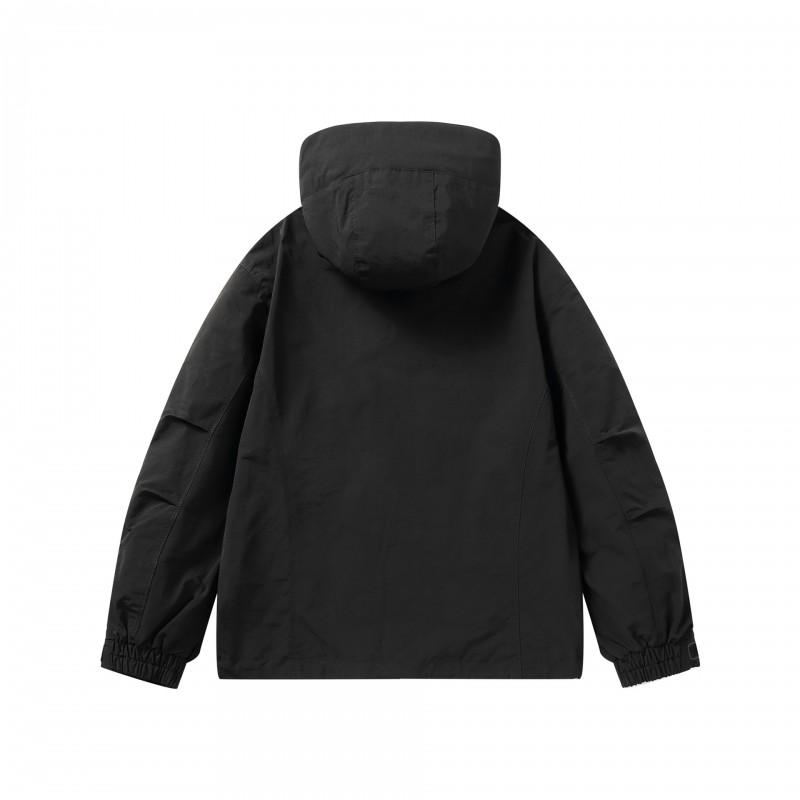 Unisex Oversized Hooded Jacket Outdoor Retro Camping Style Cotton Blend Windbreaker Fall