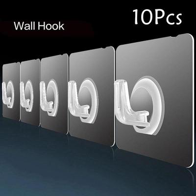 10 adet kendinden yapışkanlı kapı duvar askıları kanca 6x6cm şeffaf dikişsiz enayi vantuz askısı mutfak banyo kancaları