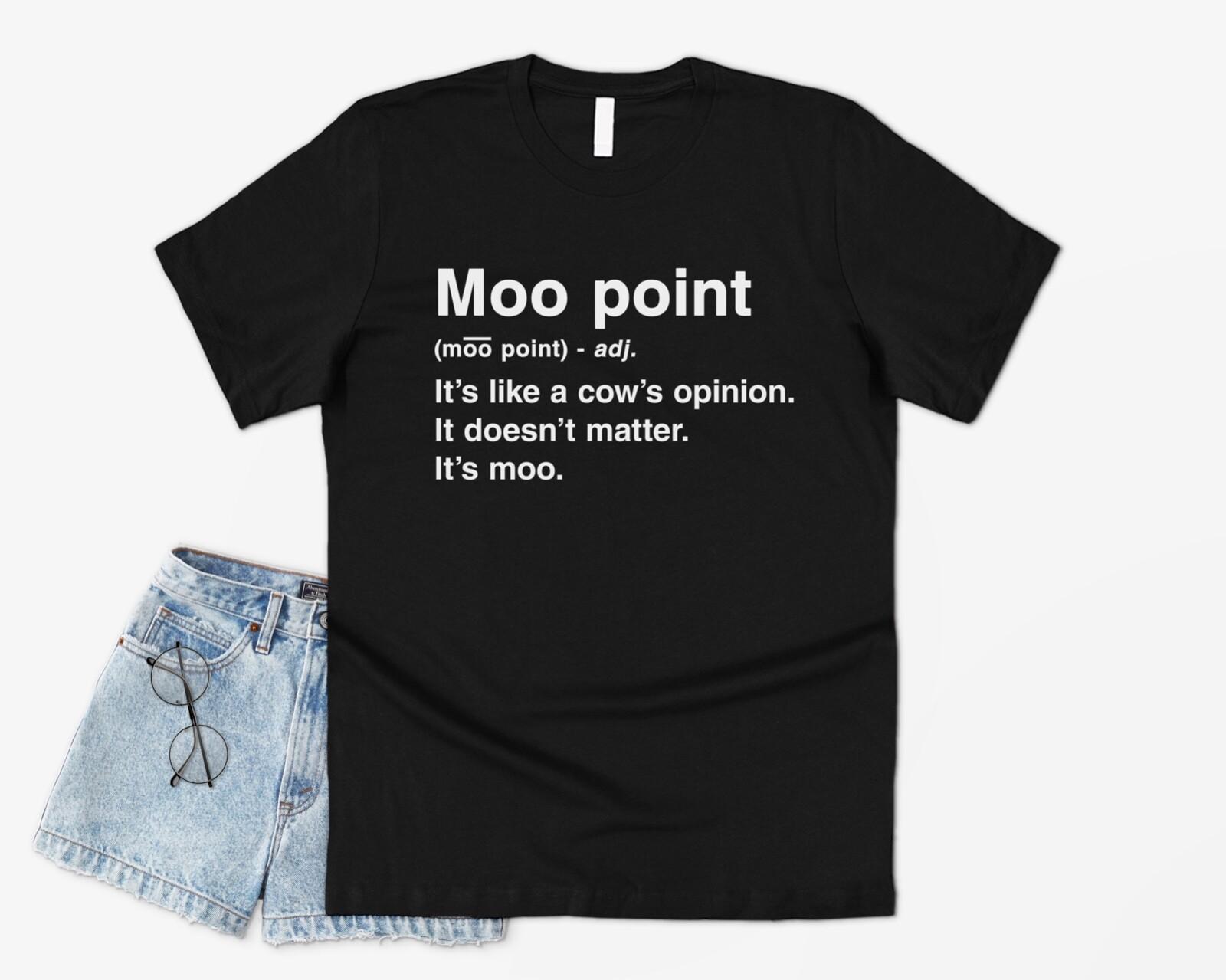 Joeys Moo Point T-shirt Tee Funny Friends Slogan Graphic 90s Joey Tribbiani S