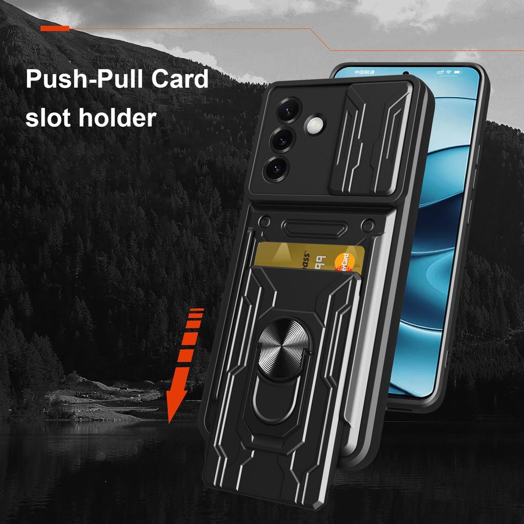 Card Pocket Holder Lens Cover Case for Samsung Galaxy A57 5G A 57 A37 A17 A56 A36 A16 A55 A15 A35 Kickstand Funda Cases