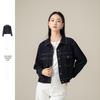 Xinge 2024 Women's Dark Blue Short Denim Jacket - New Autumn Style, Versatile and Tailored for Small Sizes