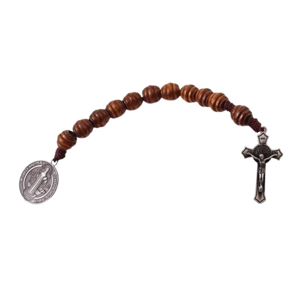 Prayer Saint Benedict Medal Blessing Saint Benedict Rosary Wooden Prayer Beads  Prayerful Catholic