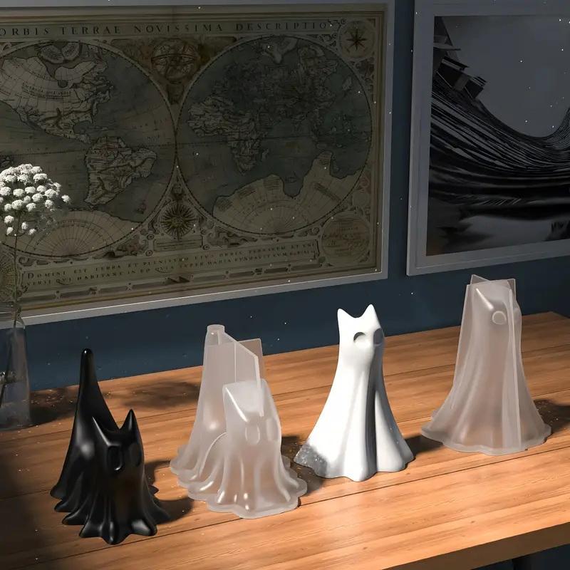 Halloweenowy Duch Kot Figurka Forma Silikonowa DIY Świeca Aromaterapia Gips Żywica Formy Nawiedzony Wystrój Dekoracje Halloween