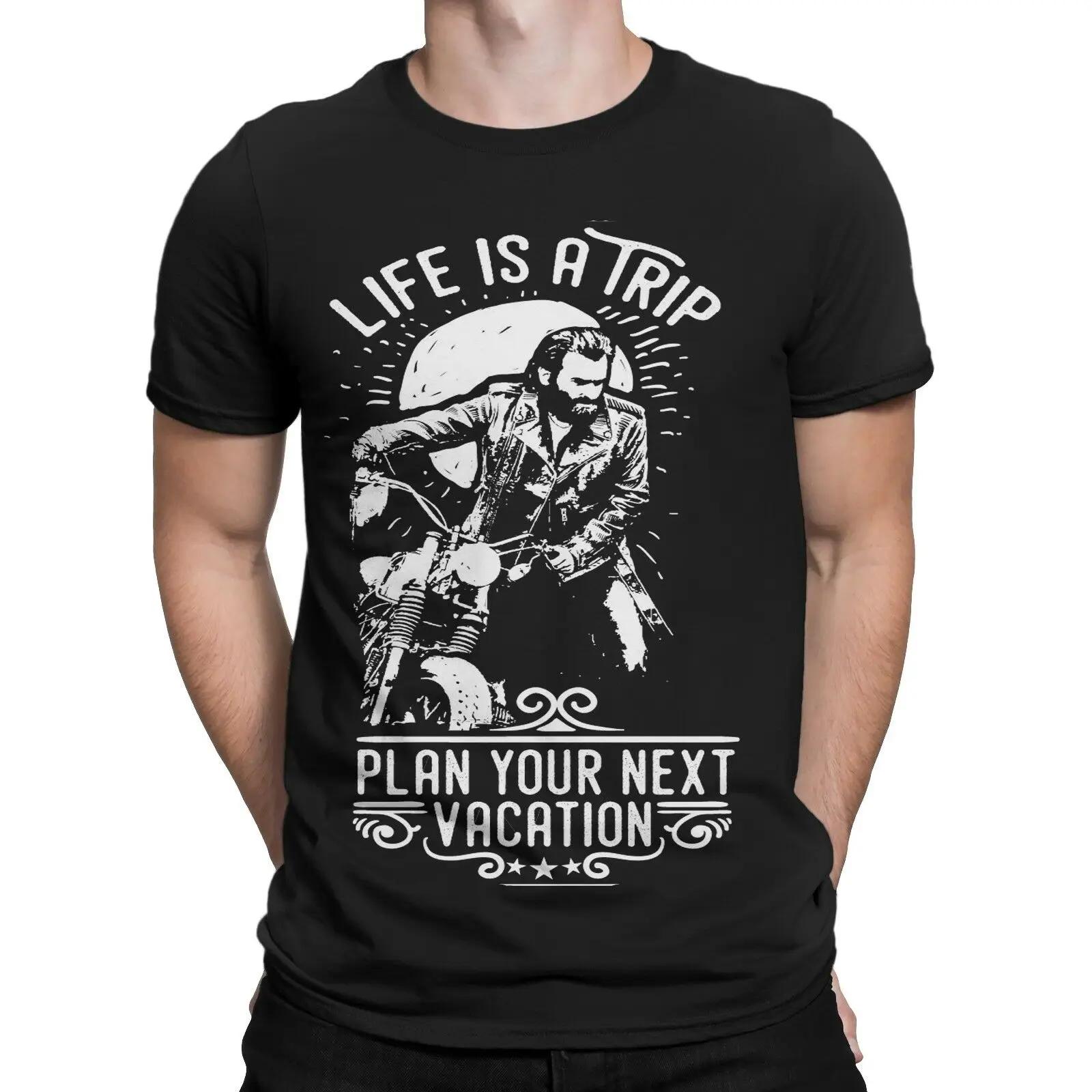 Life Is A Trip TShirt Funshirt Motorrad Biker Urlaub Freedom Club Mens 100 Cotton Casual Tshirts Loose Top Size S3XL S