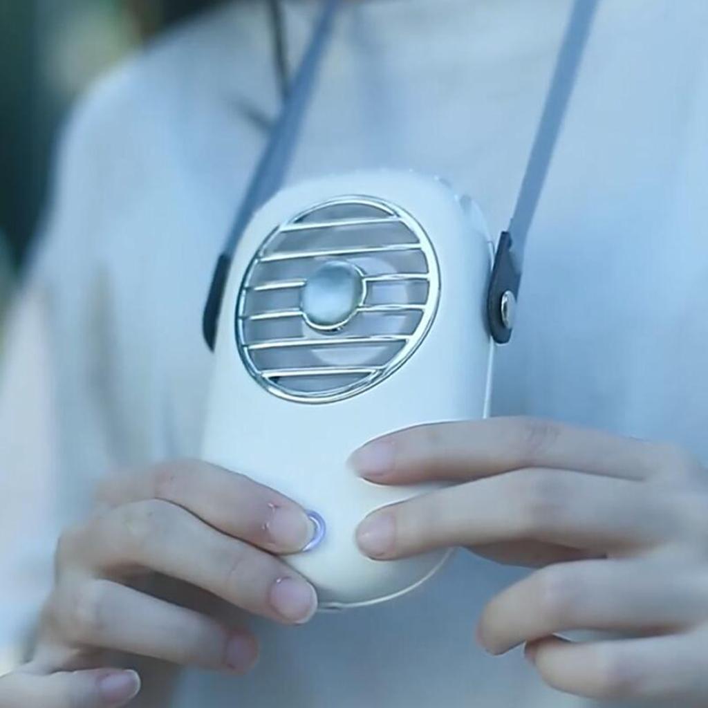 Mini USB Fan,Portable Hands Necklace Fan, Rechargeable Handheld 3 Adjustable Personal Desk