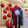 12pcs Silver 4D Balloons with Ribbon 22/15/10Inch Metal Silver Round Foil Hanging Balloon for Happy Birthday Wedding Party Decor