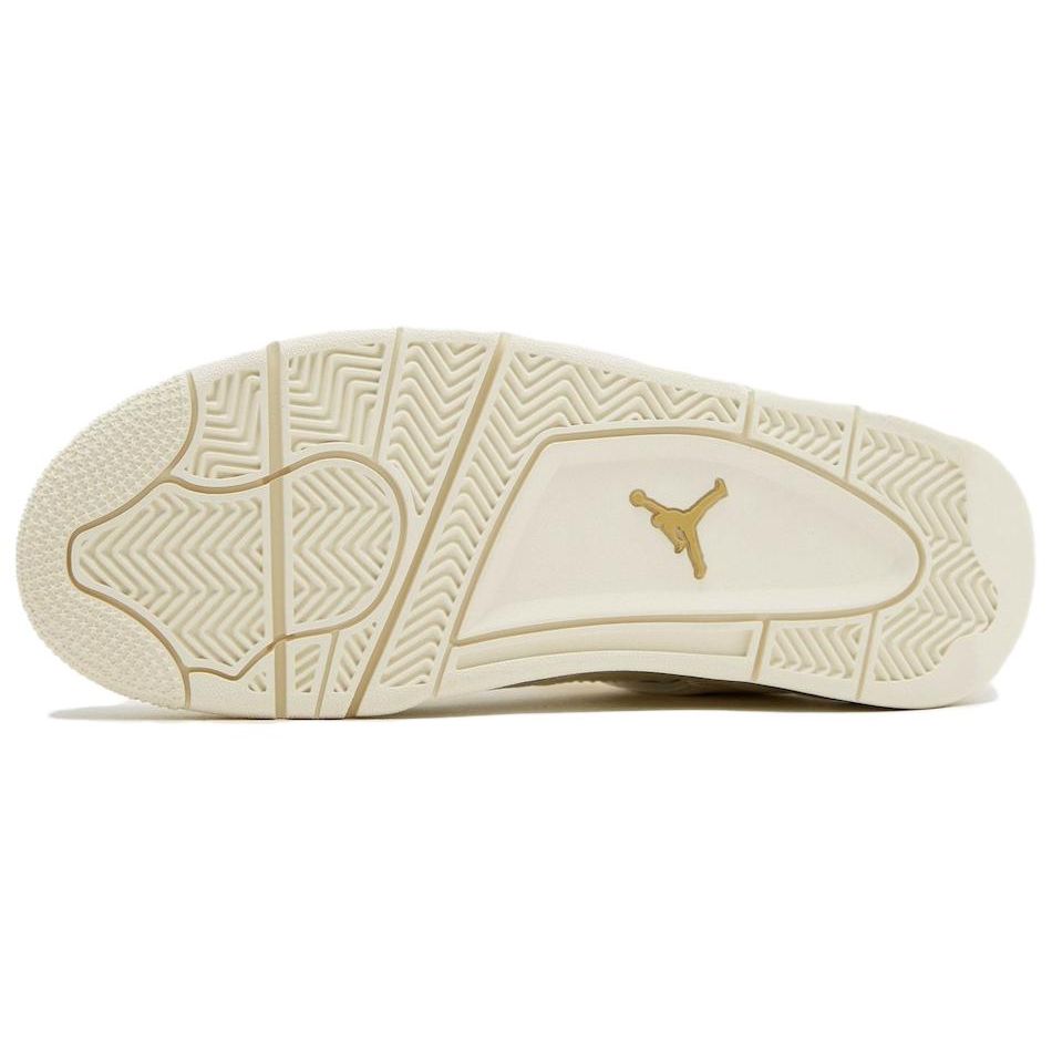 Air Jordan 4 Retro Metallic Gold Moteriški sportbačiai Kreminiai Buriniai Juodi AQ9129-170