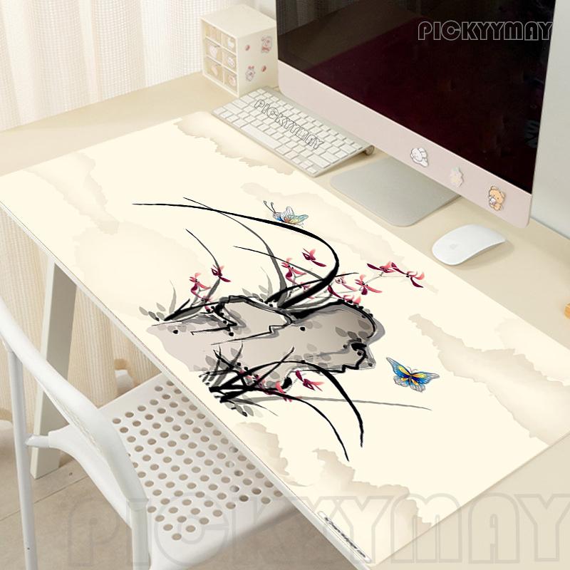 Chinese Retro Art Desk Mat Gamer Mousepads Mouse Pad Office Desk Pads Xmm Large Mousepad Flowers Mouse Mats For Computer