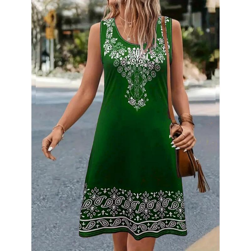 Fashion Sleeveless 3D Printed Women Mini Dresses Summer O-Neck Street Female Loose Dress Casual Dress Y2k Ladies