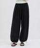 CAMINO Linen Harem Elastic Pants Black