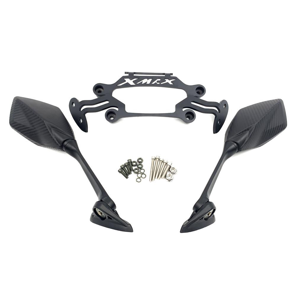 Motorcycle XMAX300 Rear View Mirrors Front Fixed Phone Bracket Rearview Holder For Yamaha XMAX250 XMAX 300 X-MAX 250 125 400