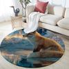 Ice Fox,Round Area Rug,Carpet Rug for Living Room Bedroom Sofa Playroom Decor,Non-slip Floor Mat