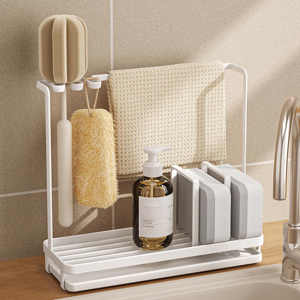 Yousheng Opbergrek Sponshouder Stevige constructie Sterke dragende keuken Slaapkamer Afwasmiddeldispenser met verwijderbare lade