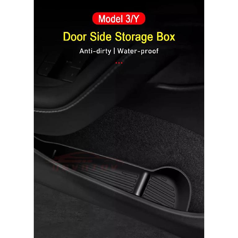 For Tesla Model Y 2025 Juniper Launch Door Side Storage Box Front Rear Model 3 Door Storage Organizer Tray Travel Accessories